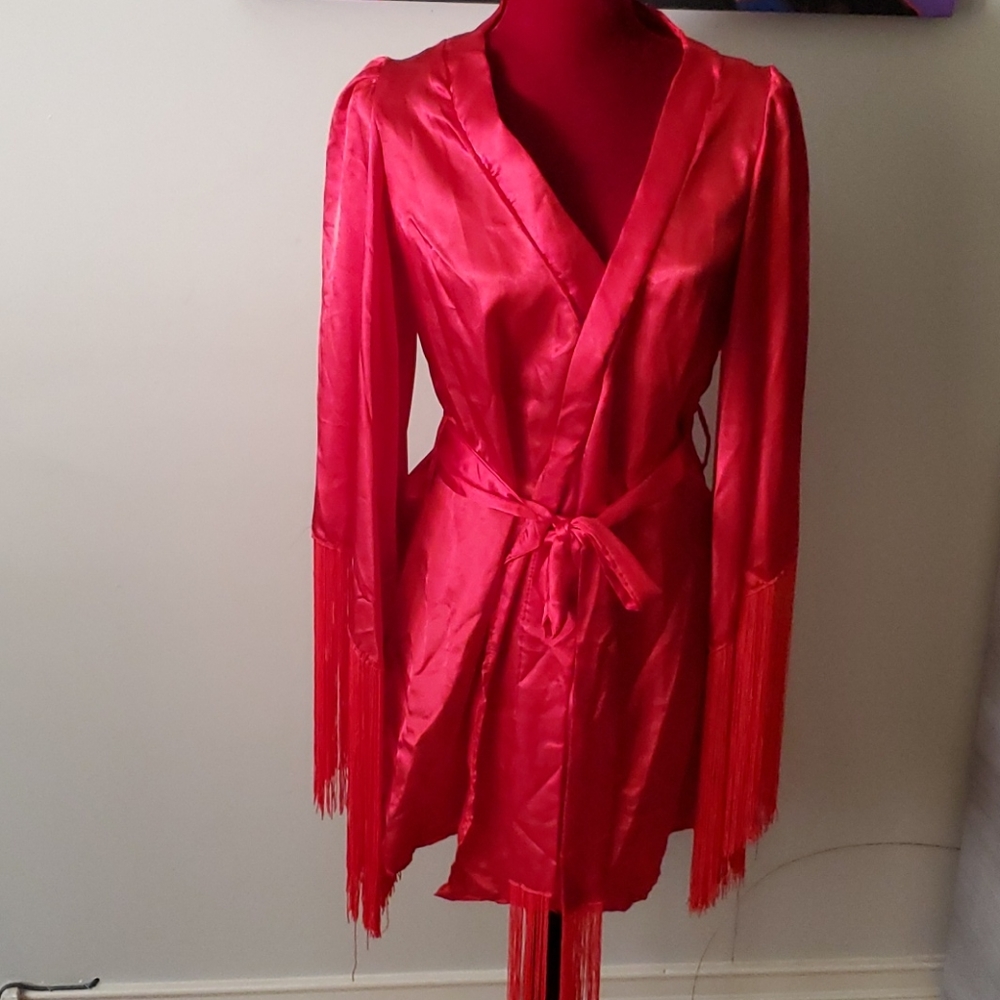 Silky robe